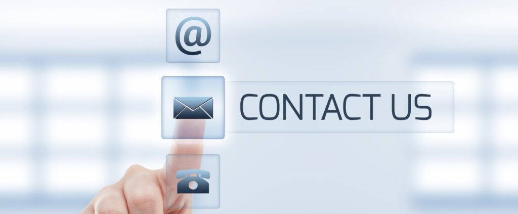 Contact us concept using woman's hand